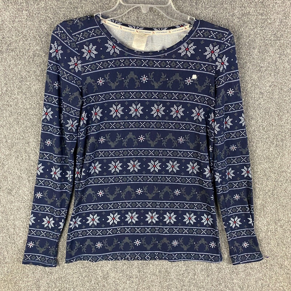 Lucky Brand Pajama Top Women's Small Polyester Blend Long Sleeve S